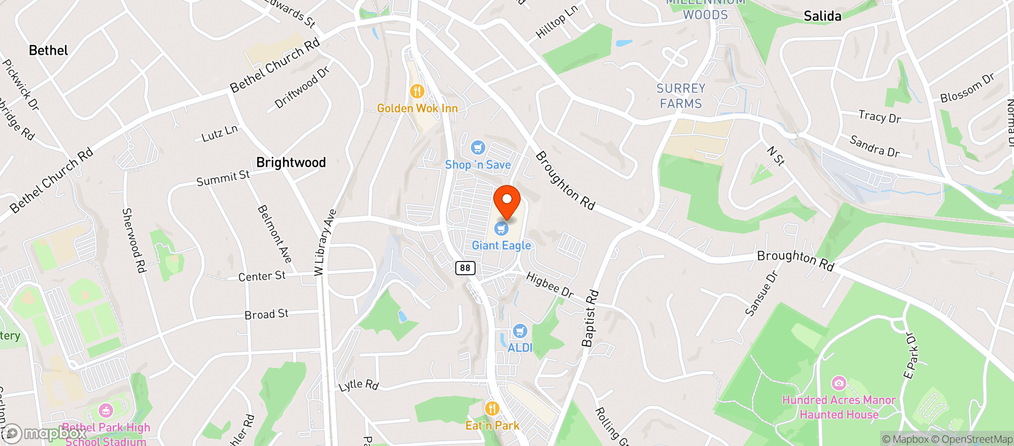 Map showing Giant Eagle