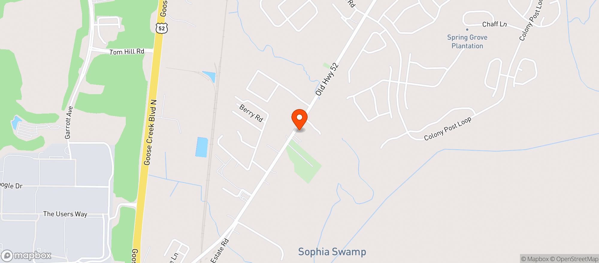 Map showing Moncks Corner Express