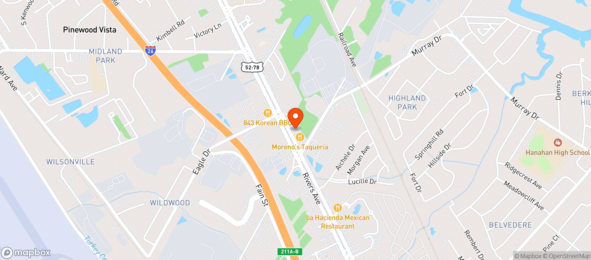 Map showing Carniceria - Rivers (chs)