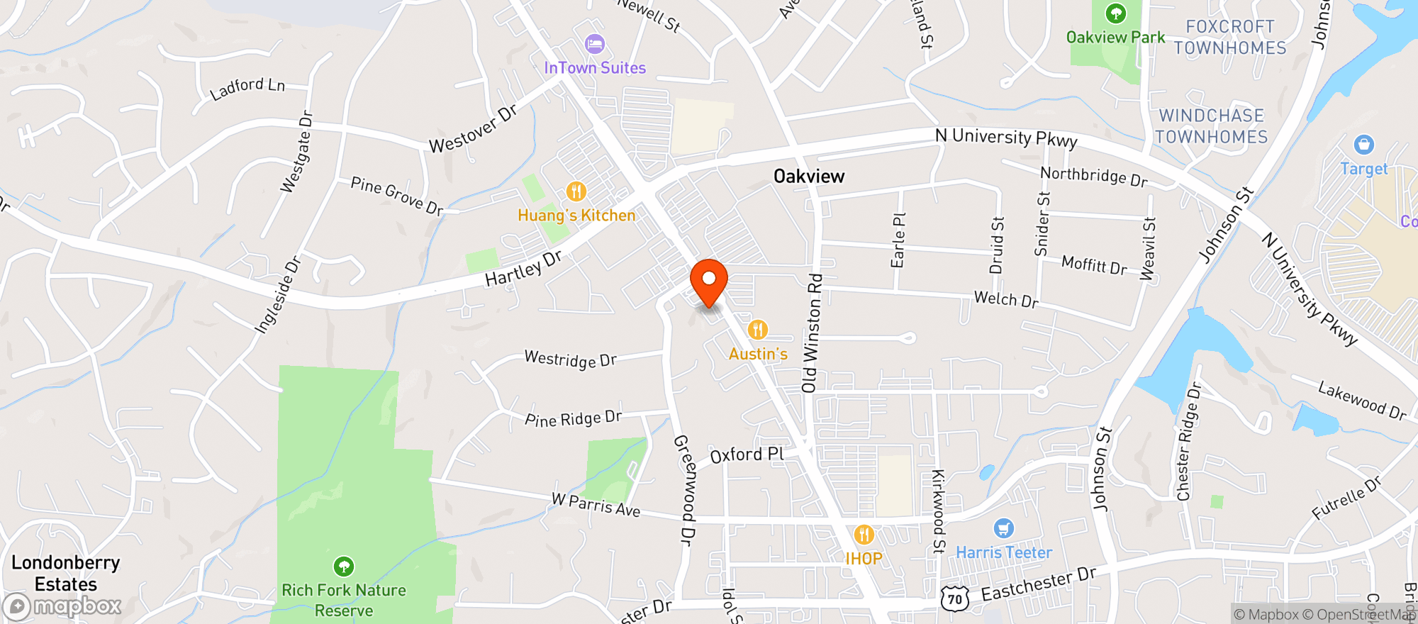 Map showing Georges Pizza And Sub