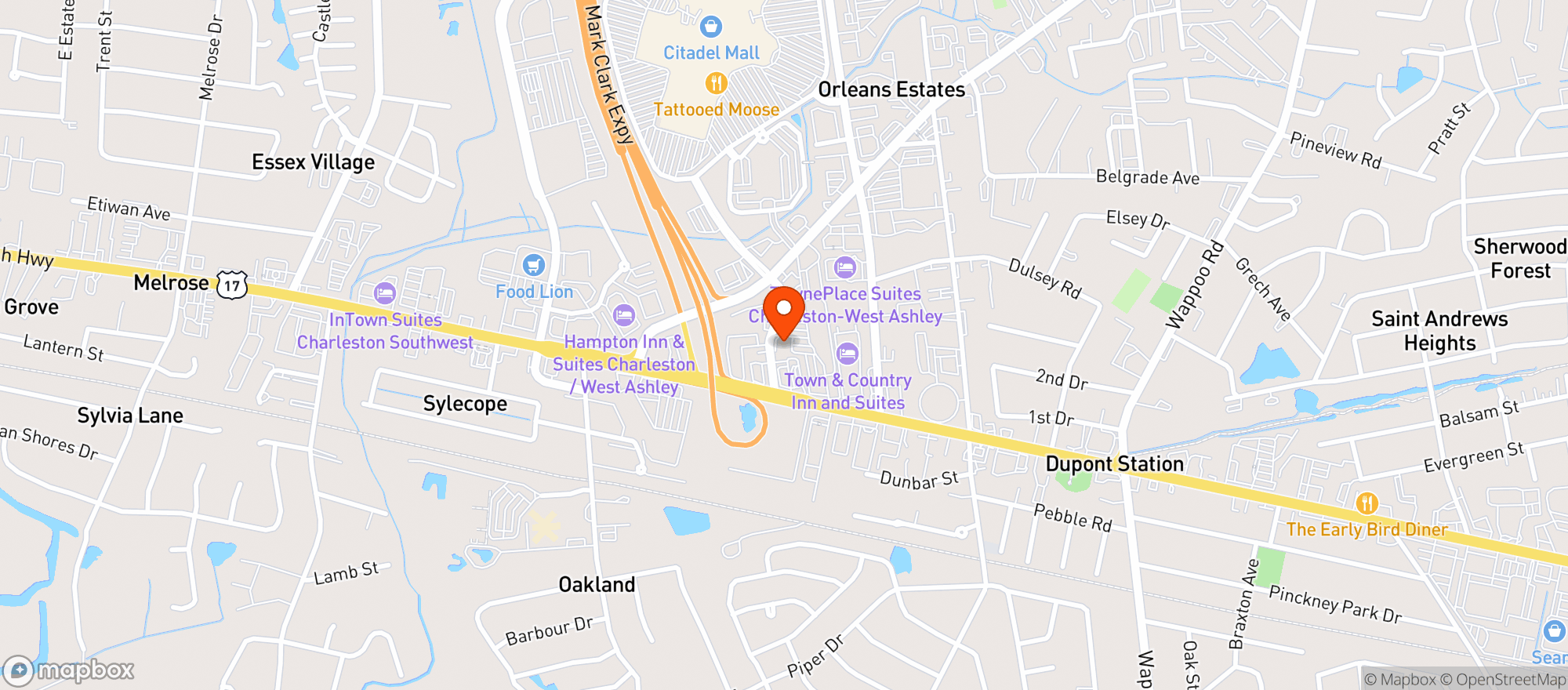 Map showing Piggly Wiggly #199