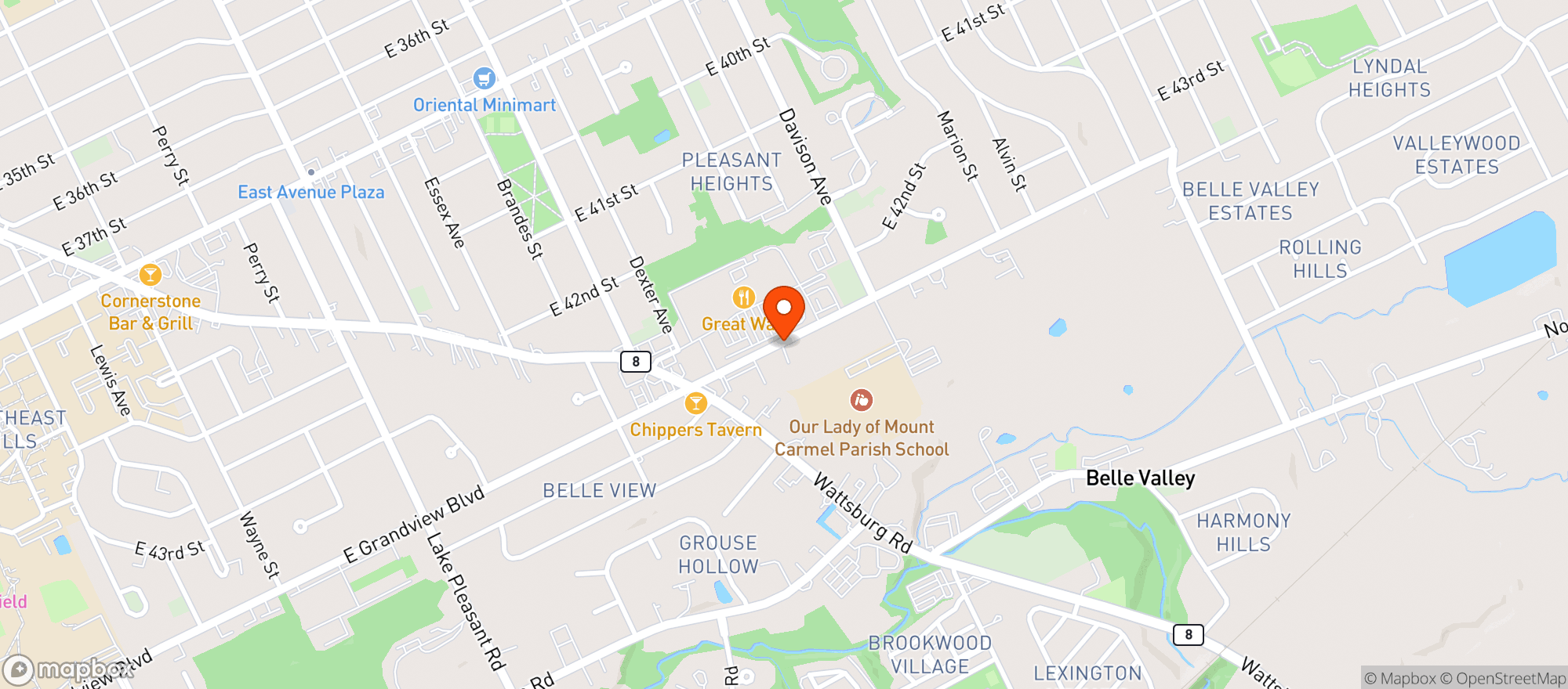 Map showing Grandview Beer