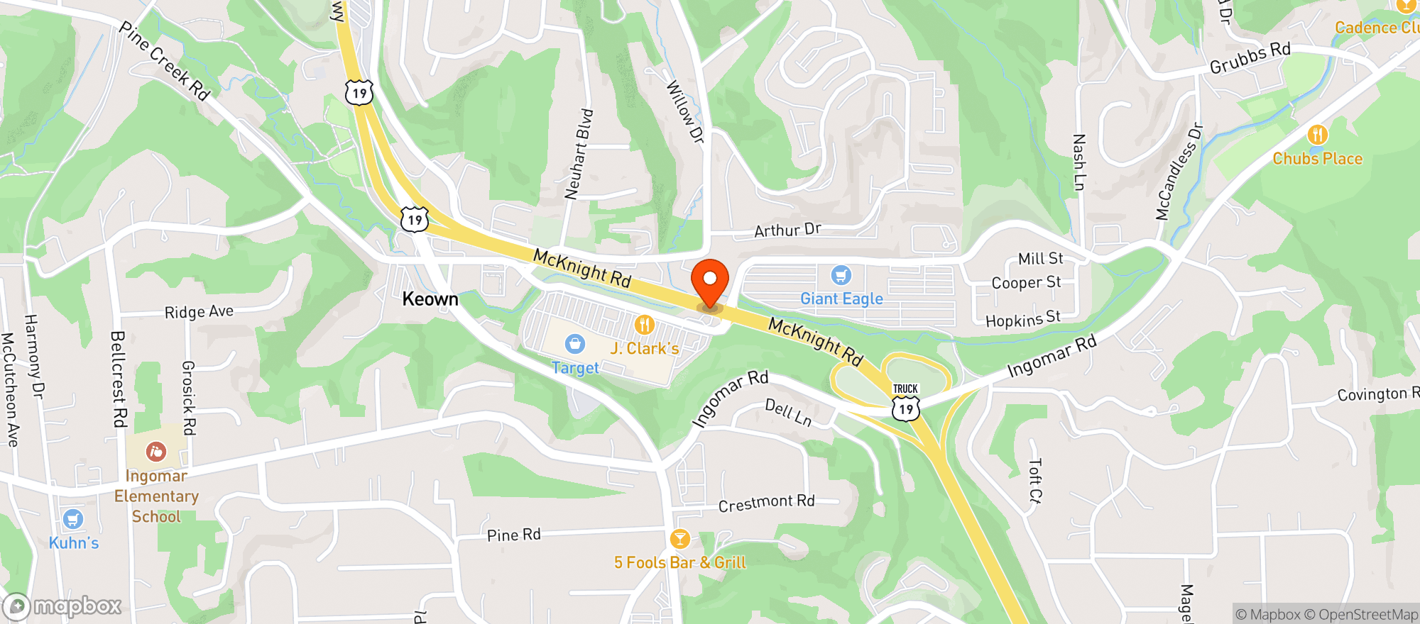 Map showing Giant Eagle Food & Drug