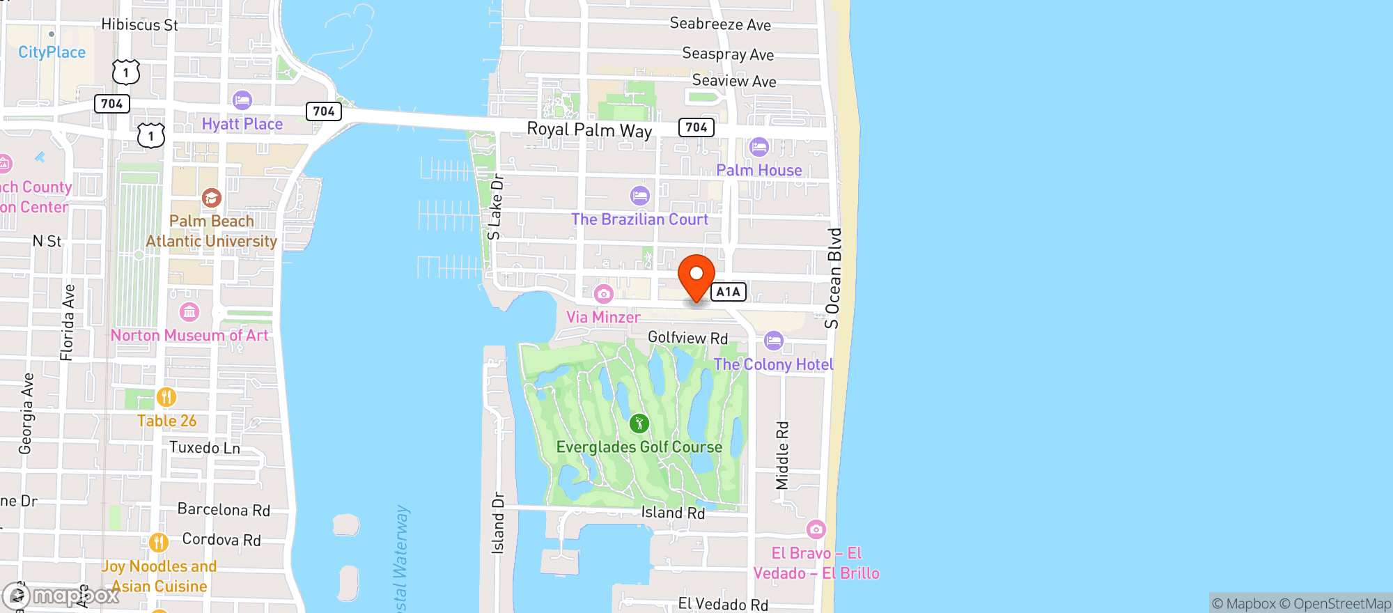Map showing Cafe Flora