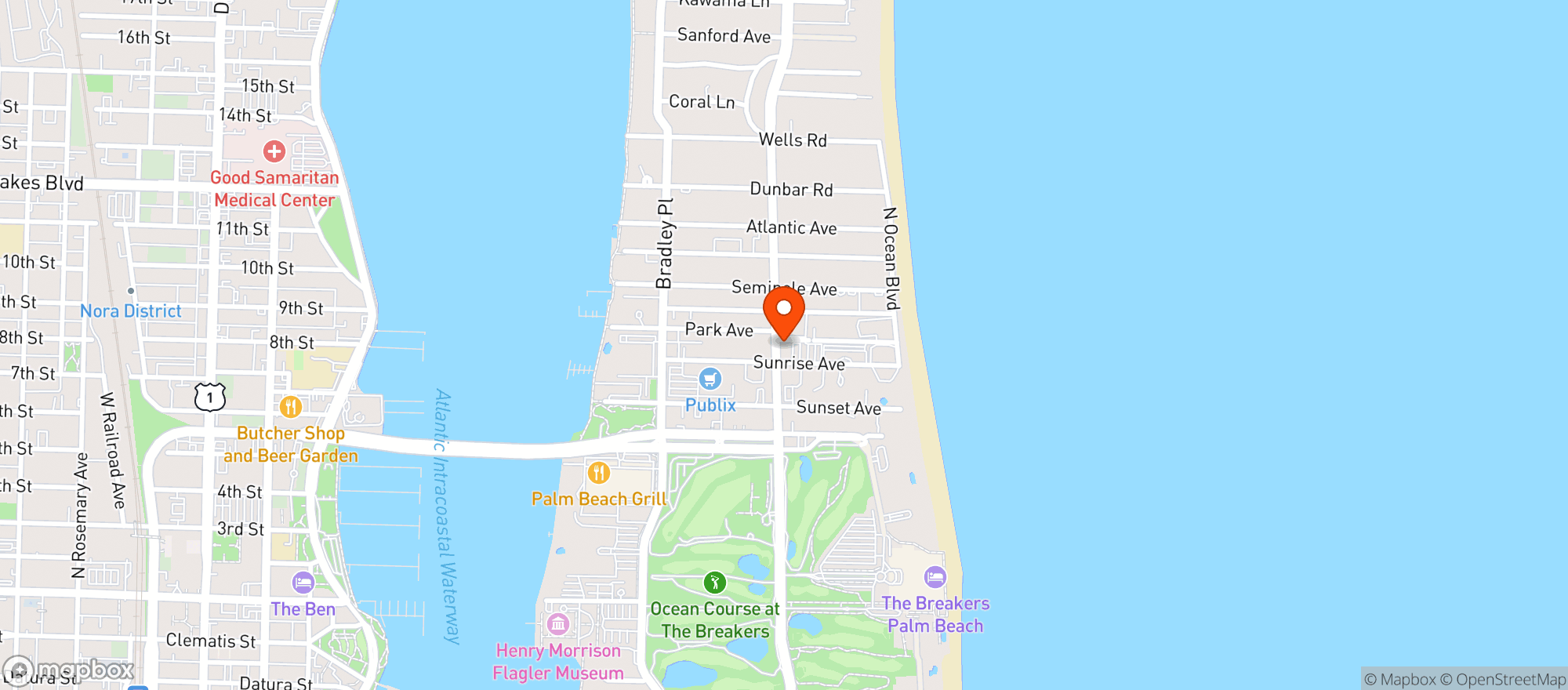 Map showing Amici Market