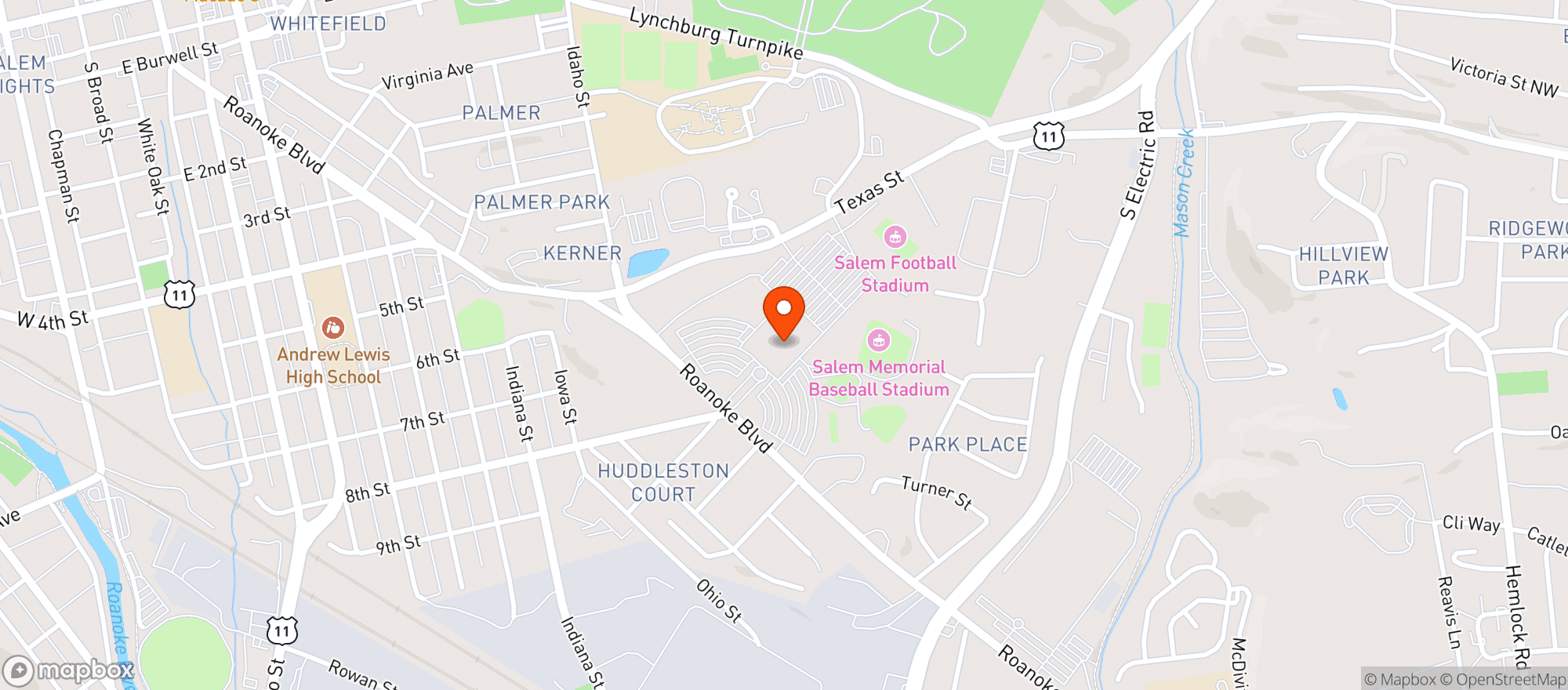 Map showing Salem Catering (Caterer)