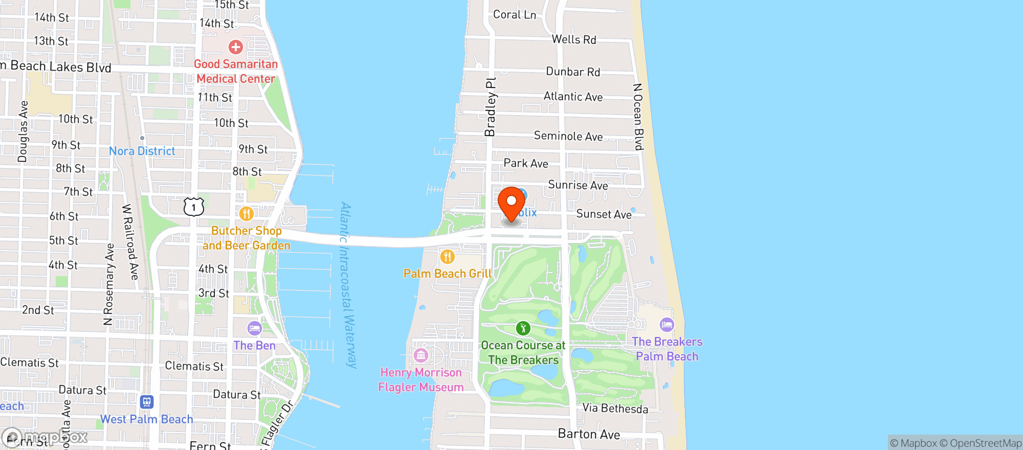 Map showing Hampton Fine Wine And Spirits