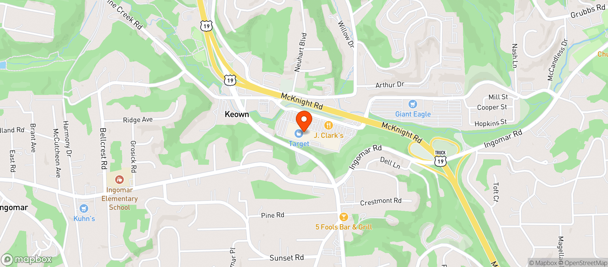 Map showing Giant Eagle