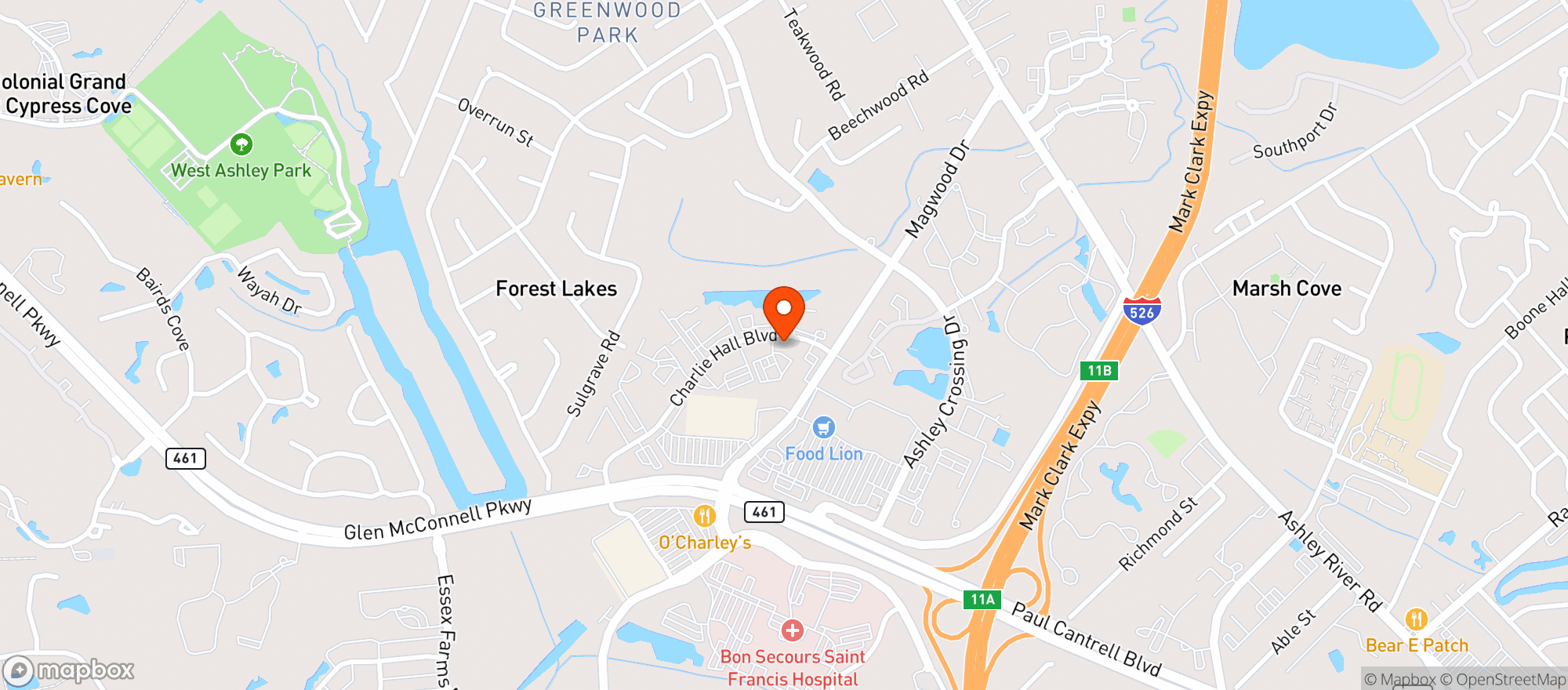 Map showing Herold S Pharmacy - Mt Pleasant (ch