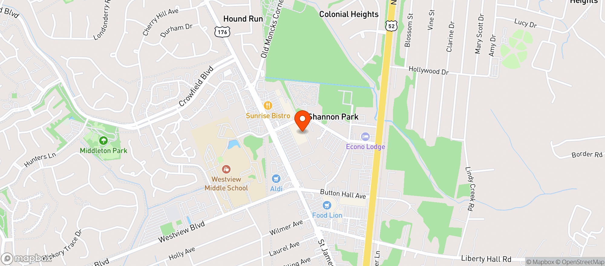 Map showing Publix