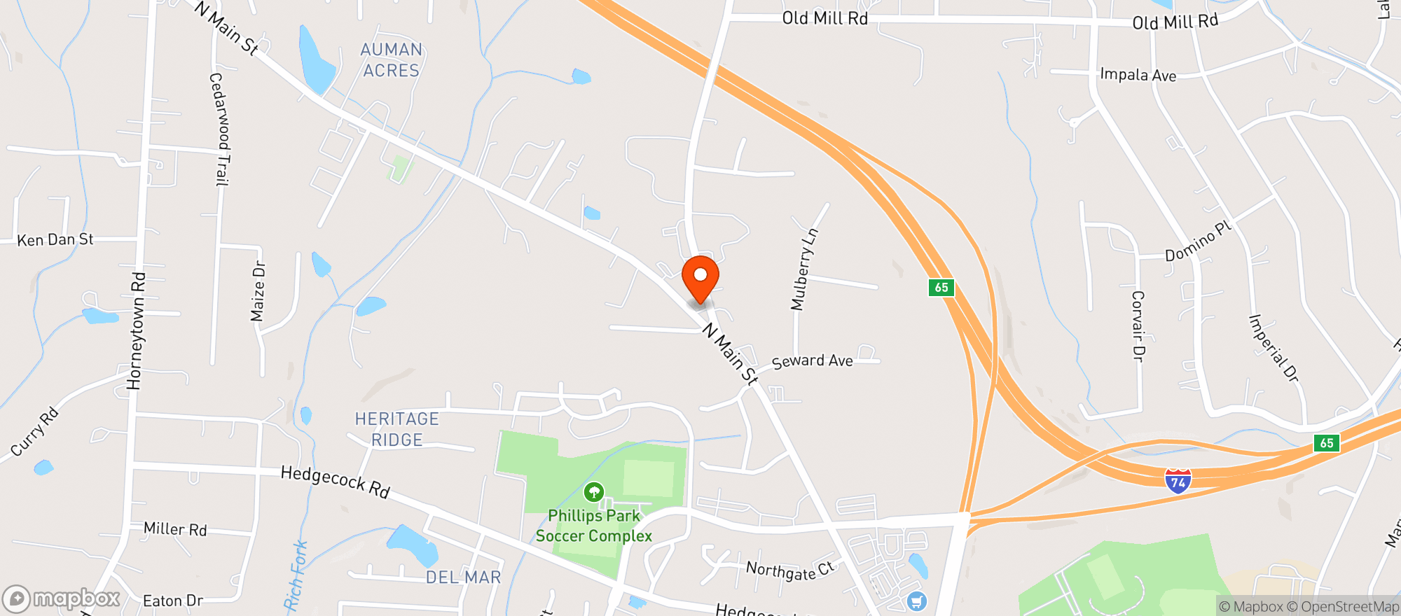 Map showing Bizzy Bee