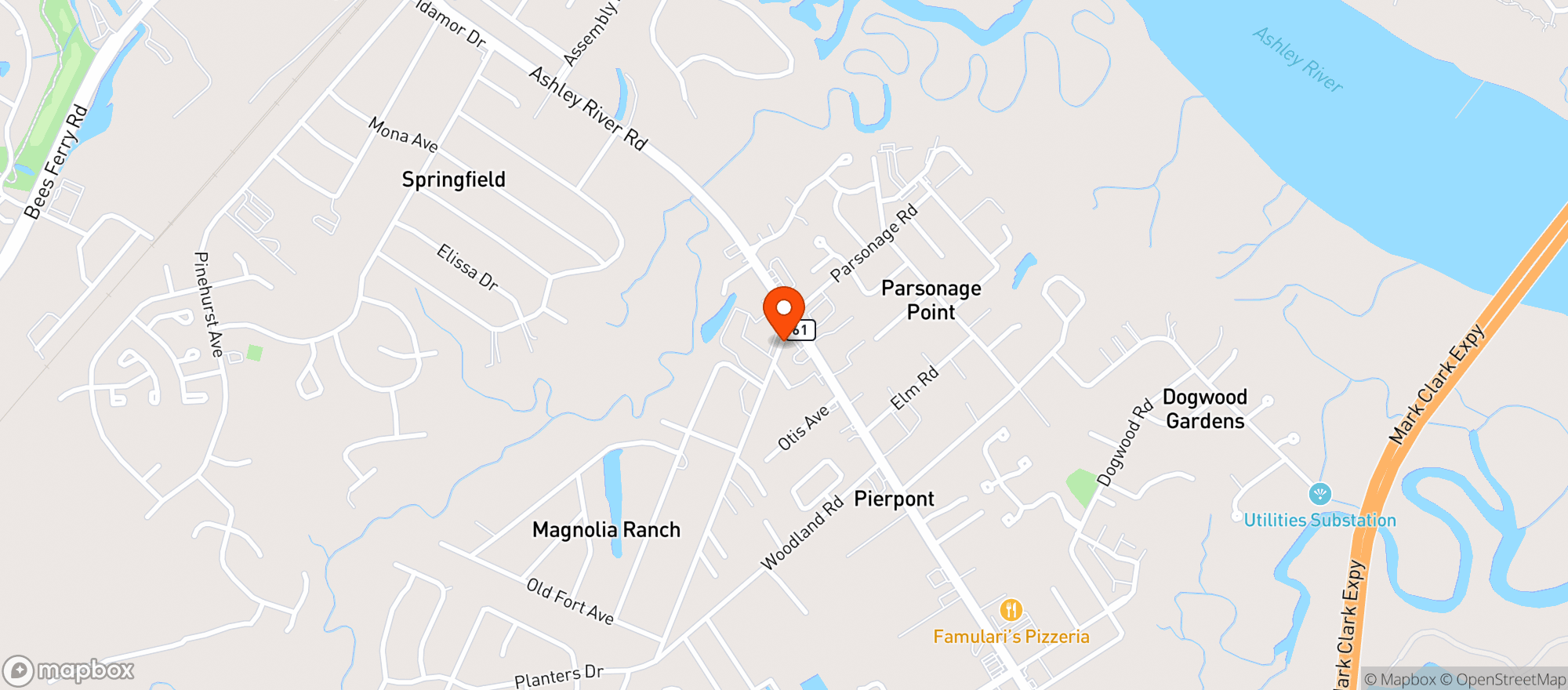 Map showing Wolf Track Inn (chs)