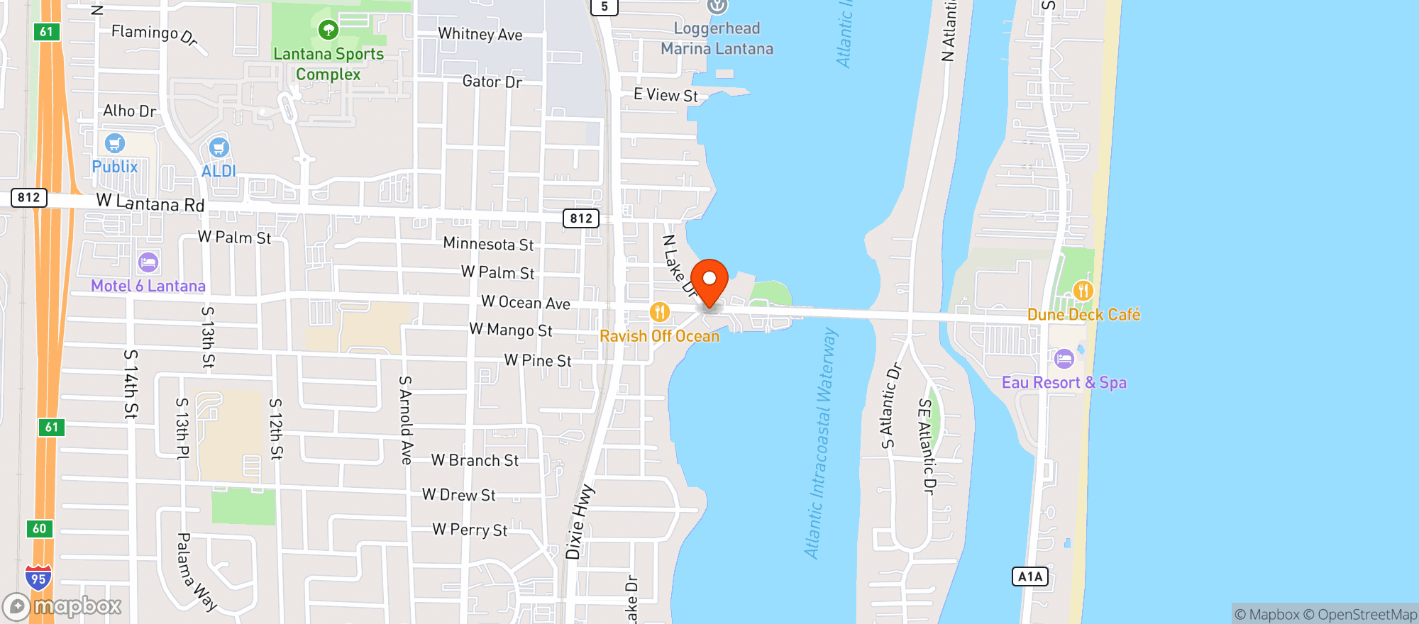 Map showing Old Key Lime House
