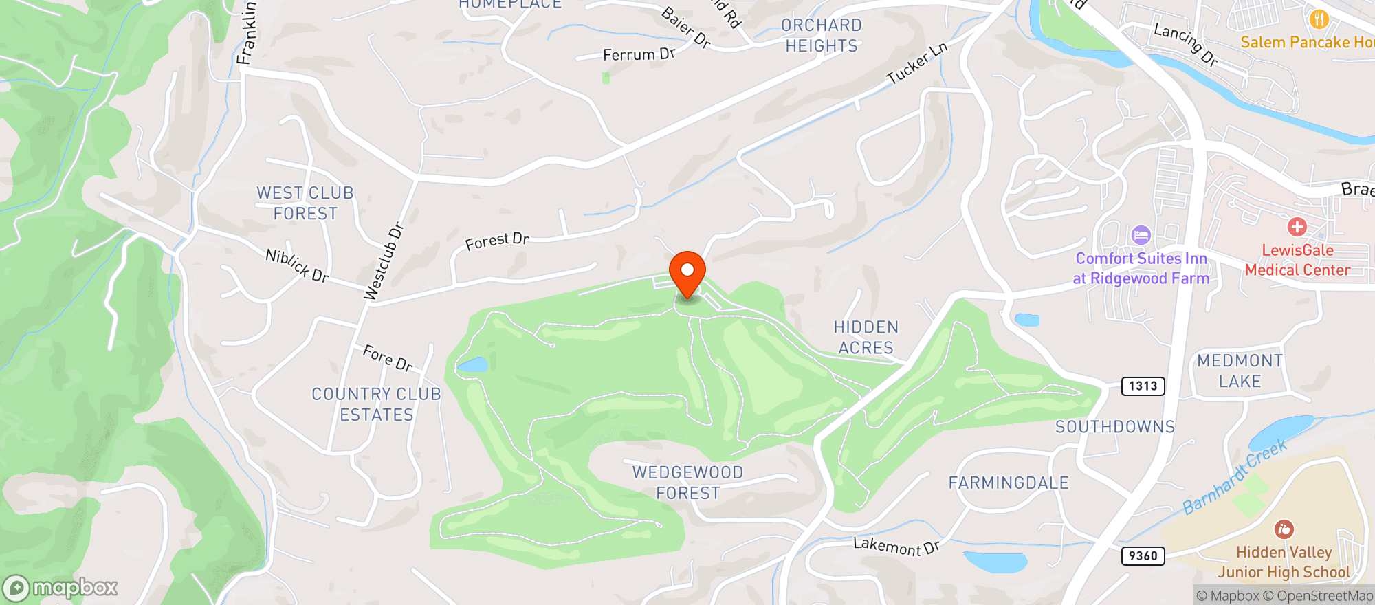 Map showing Hidden Valley C C