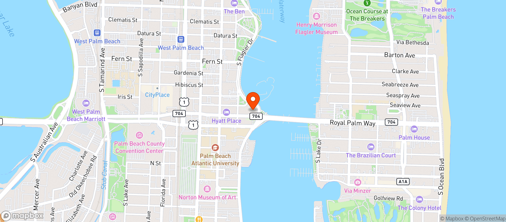 Map showing Mortons The Steakhouse #1114