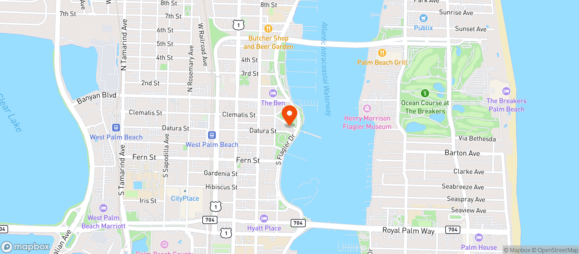 Map showing Er Bradleys Saloon