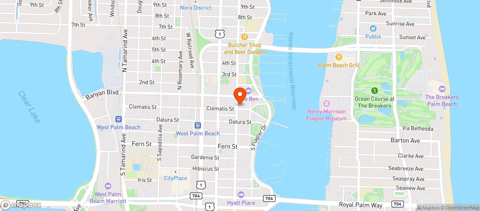 Map showing Duffys Sports Grill