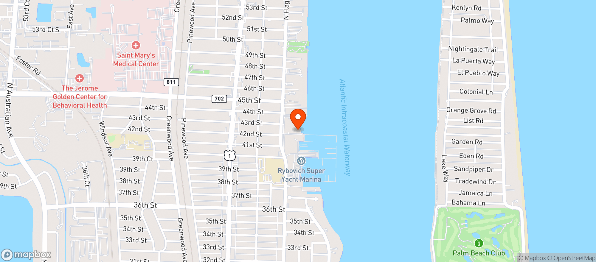 Map showing Cove Club