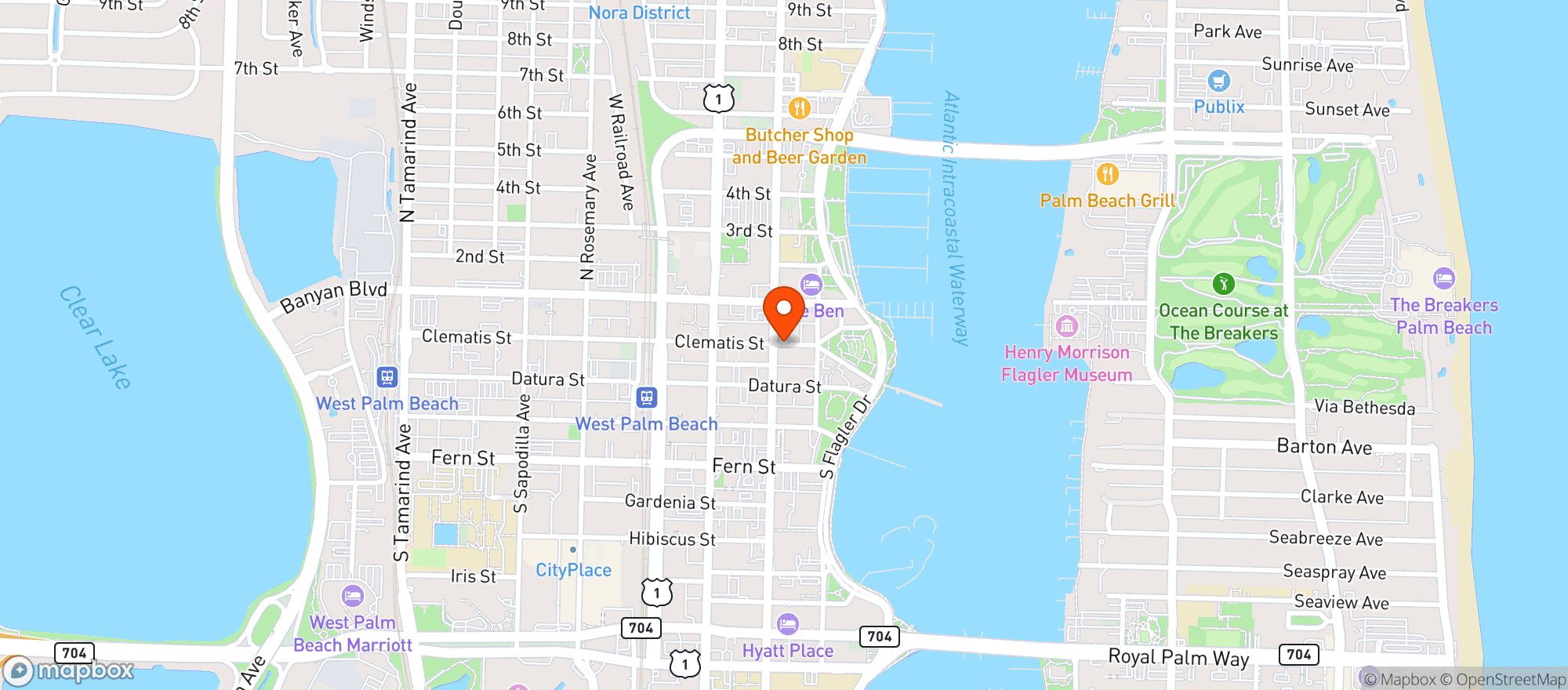 Map showing Roccos Tacos & Tequila Bar