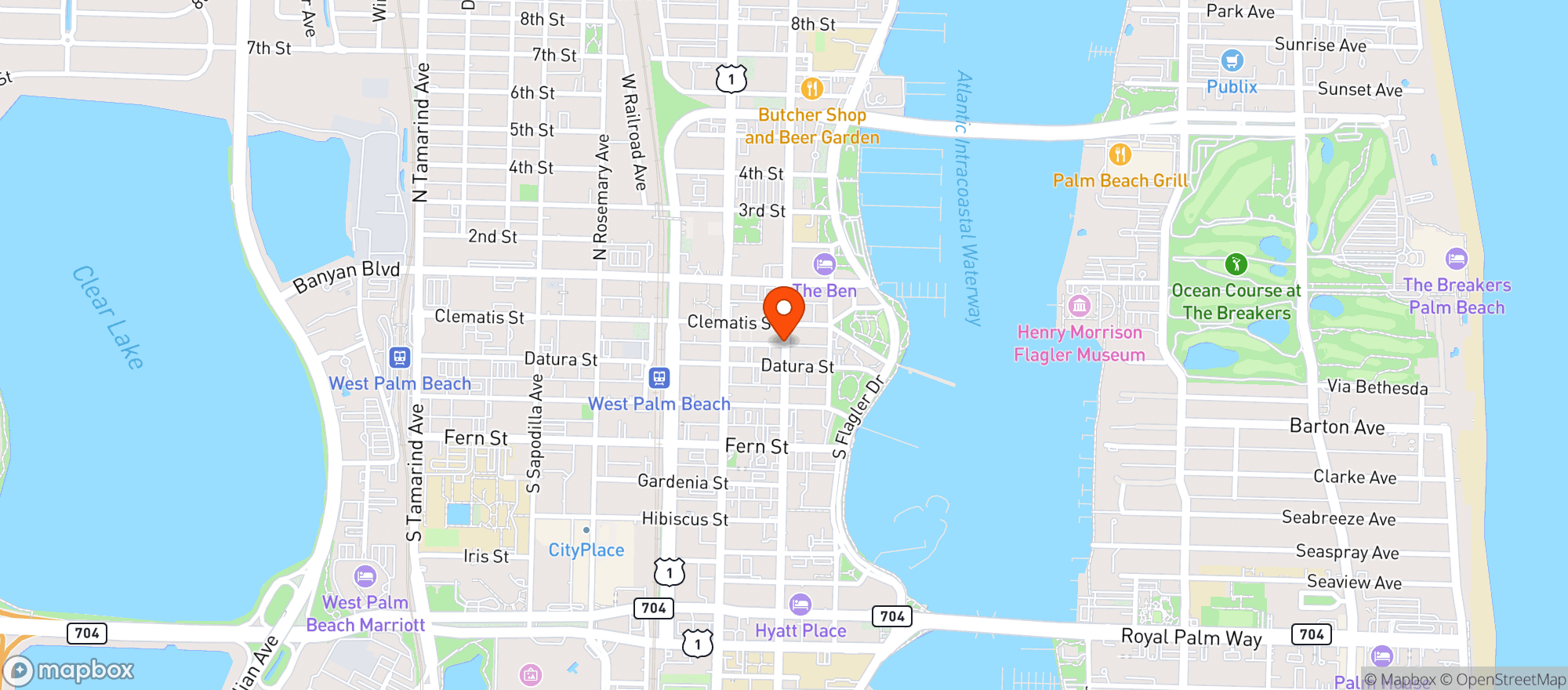 Map showing Hot Pie Pizza