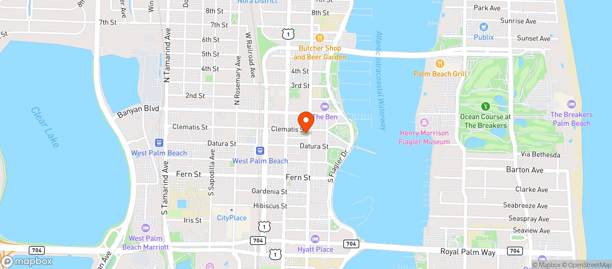 Map showing Market On Clematis