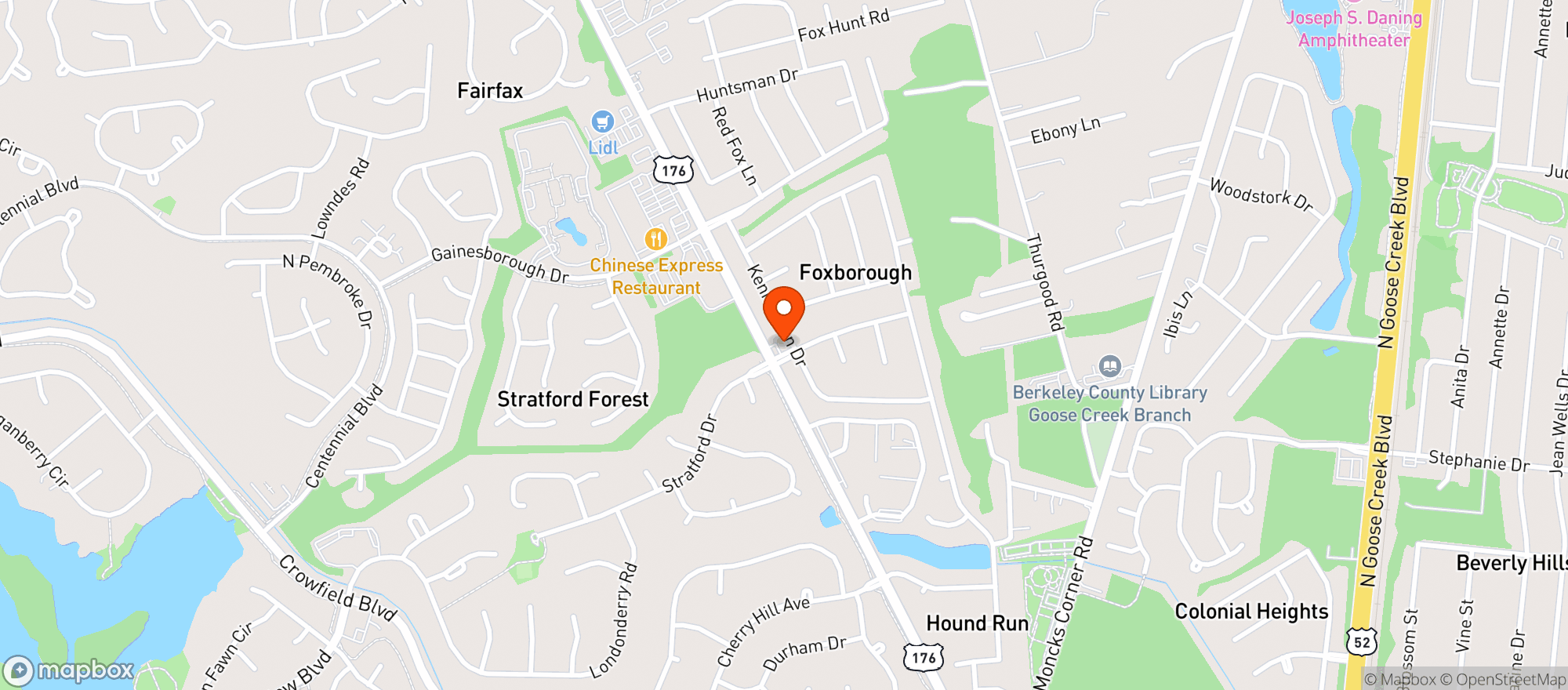 Map showing Big T's Goose Creek