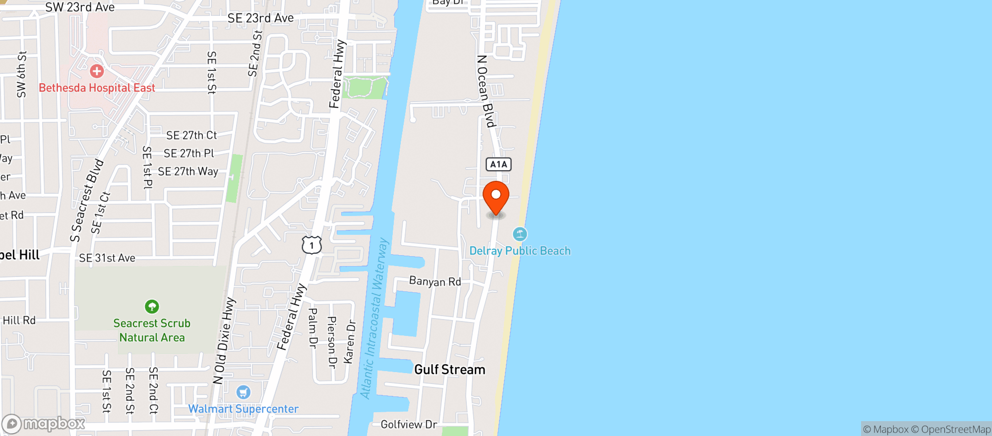 Map showing Seaside Deli & Market