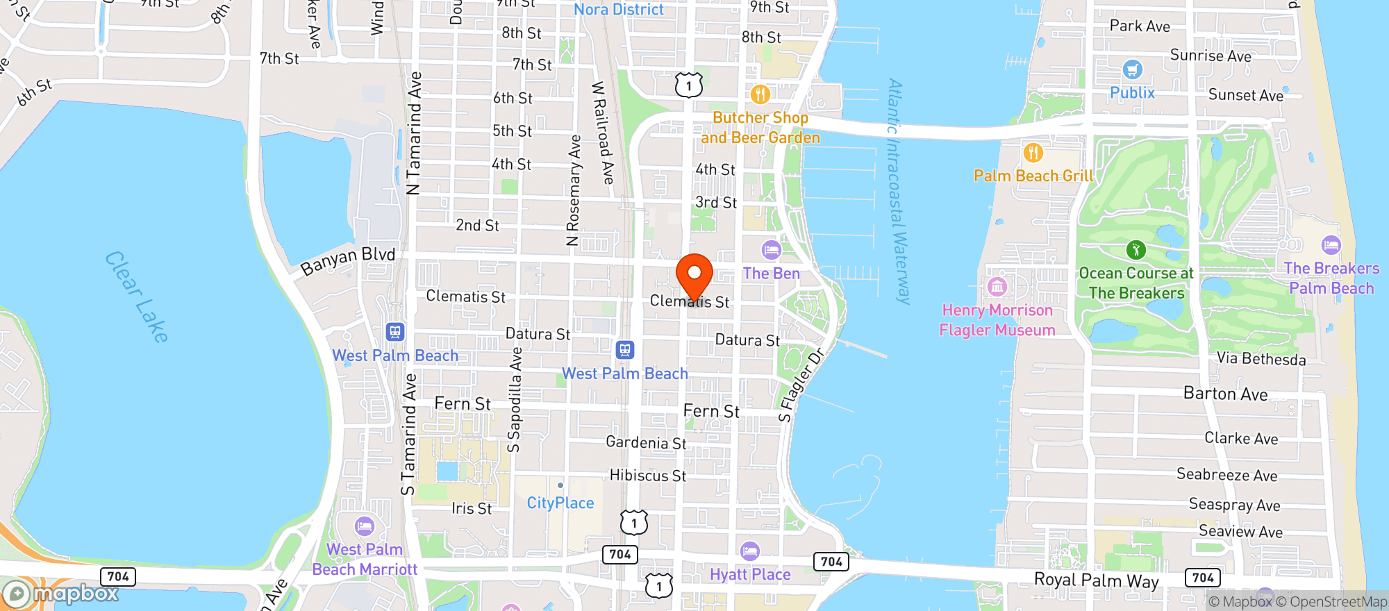 Map showing Vape & Smoke Shop - Clematis