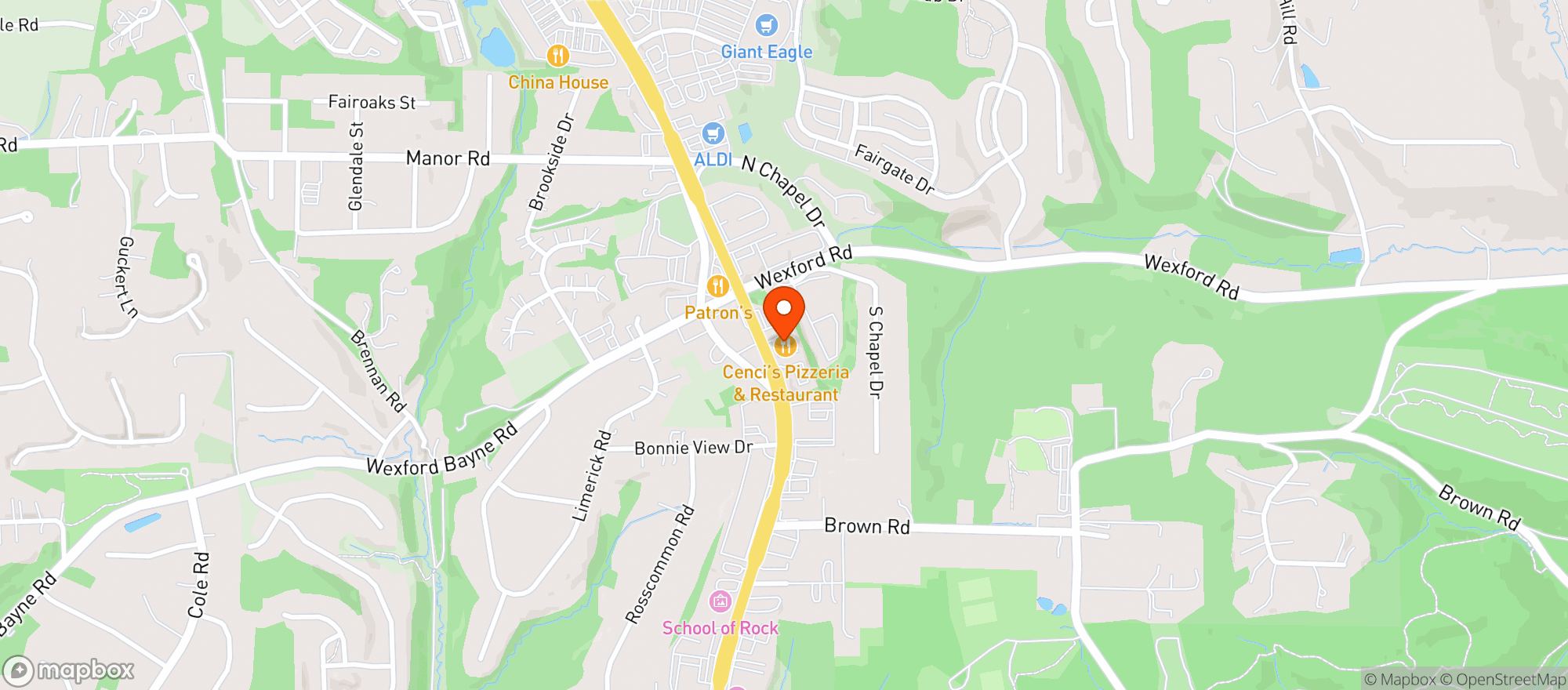 Map showing Cenci Pizzeria & Bar