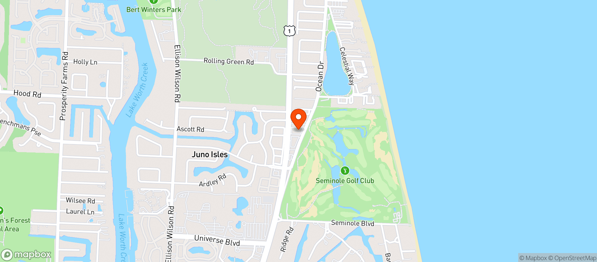 Map showing Captain Charlies Reef Grill & Wine