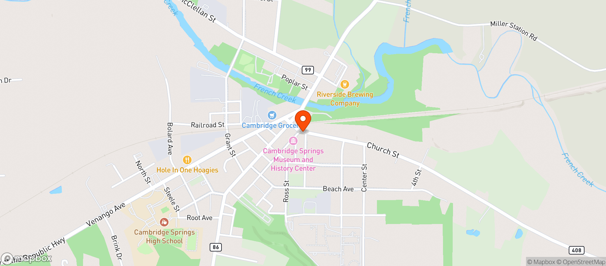 Map showing Springs Beer Distributor