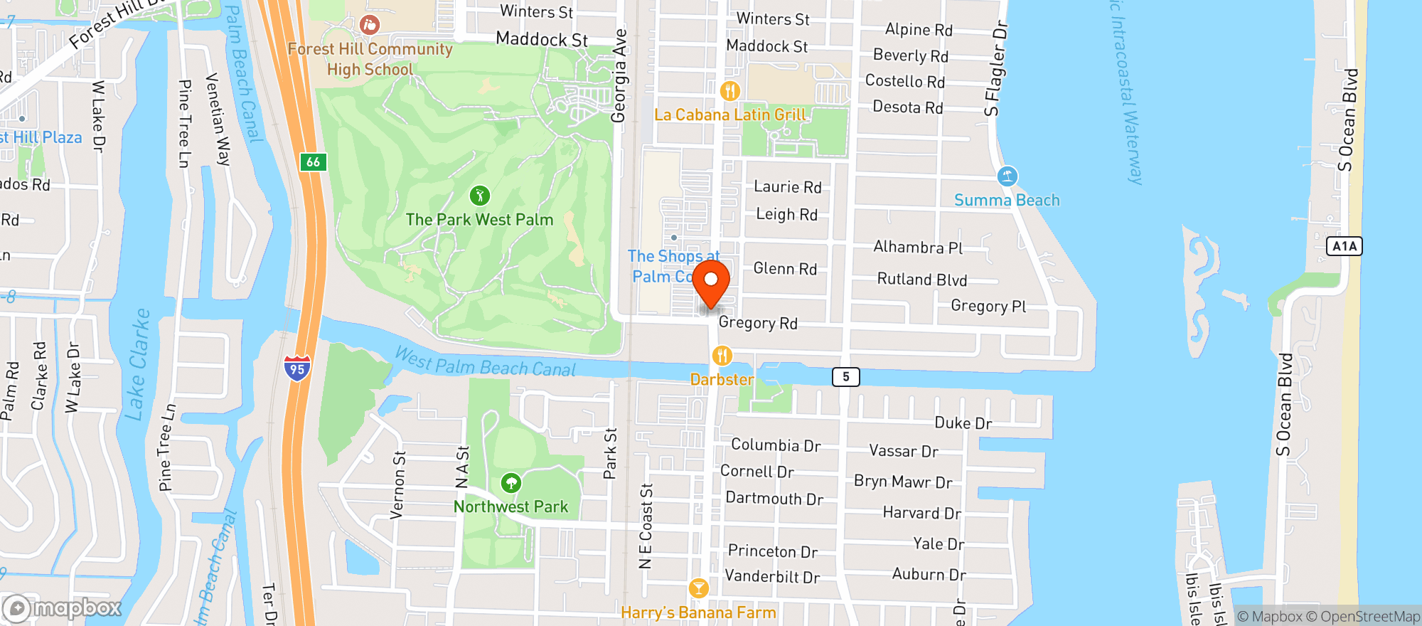 Map showing Winn Dixie