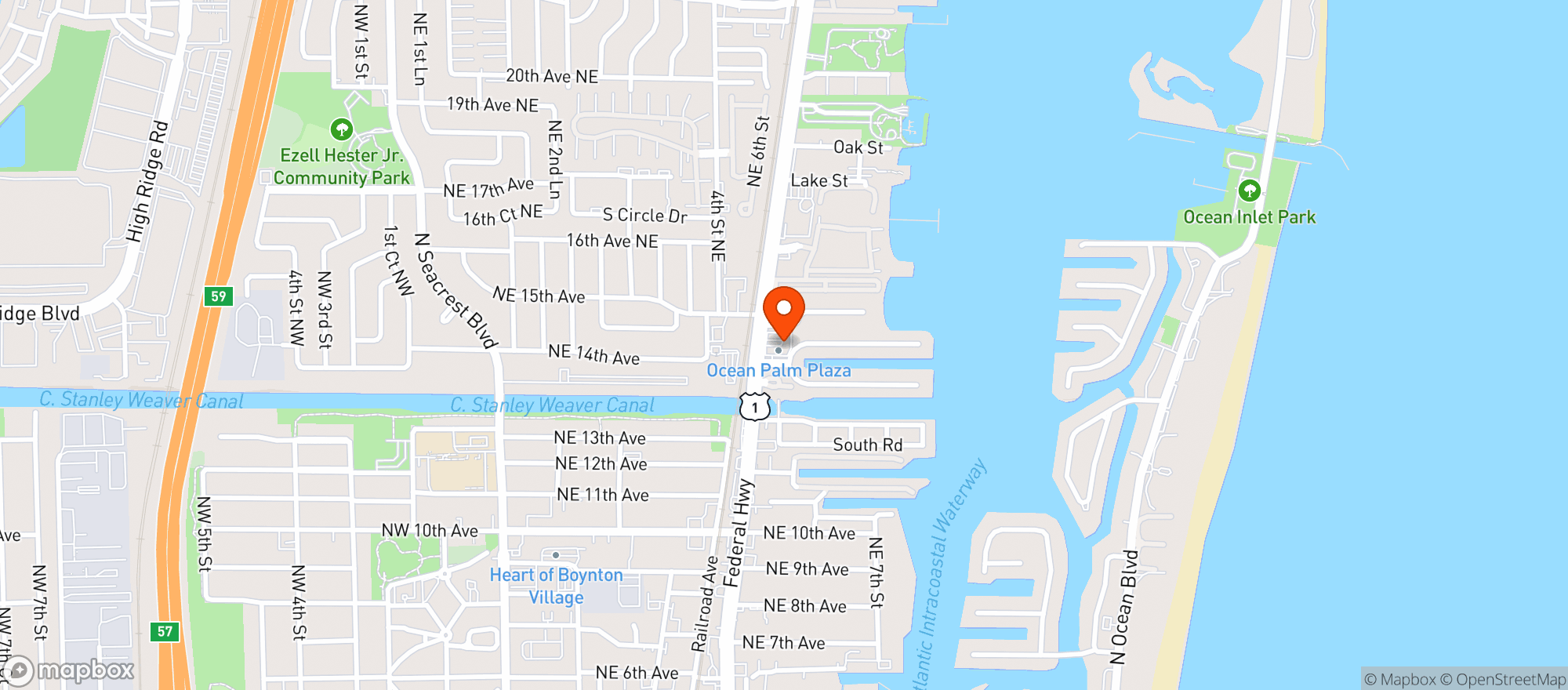 Map showing Boynton Wine & Spirits