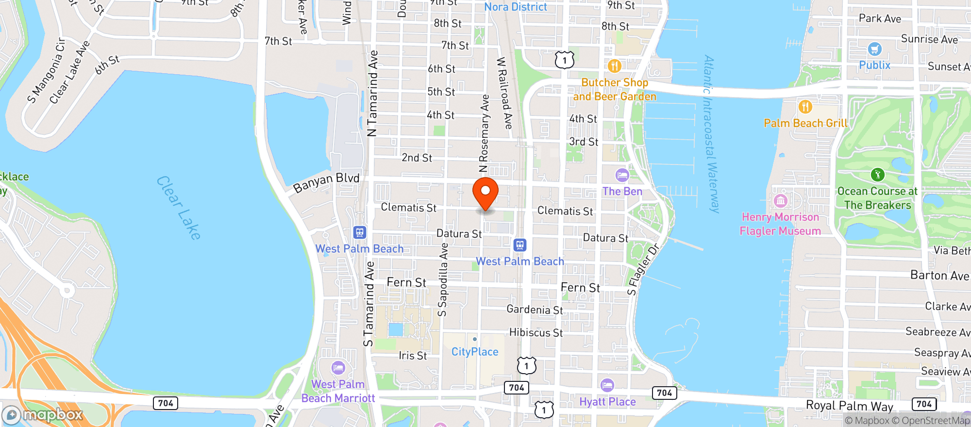 Map showing The Hemp Social West Palm Beach