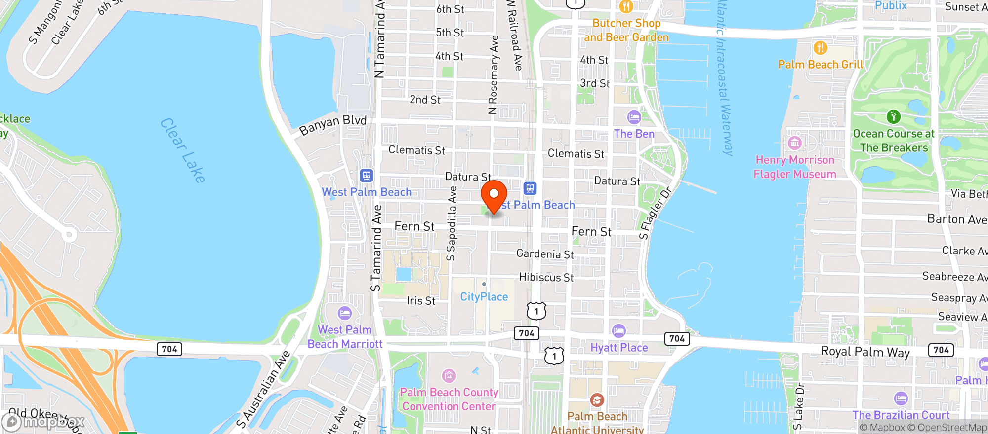 Map showing HARRYS BAR AND RESTAURANT