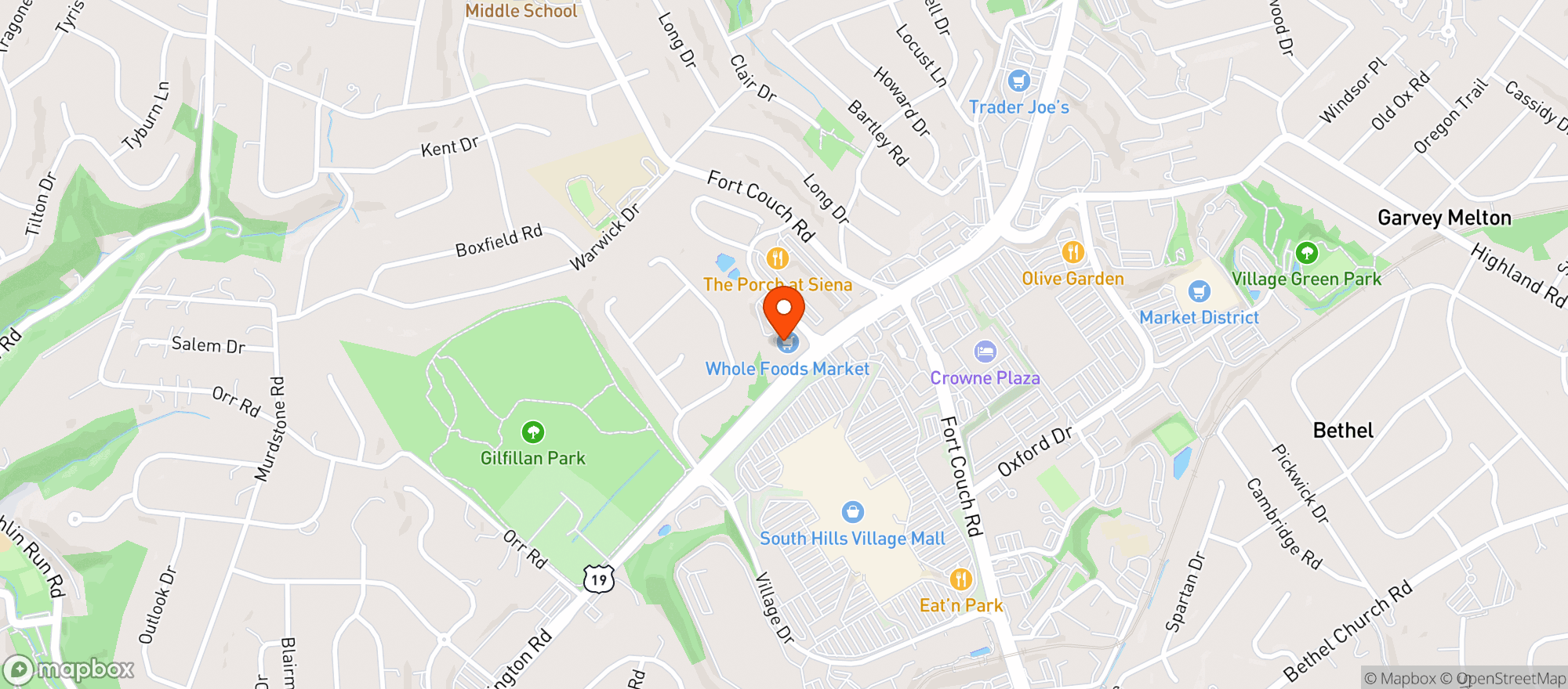 Map showing Whole Foods Market