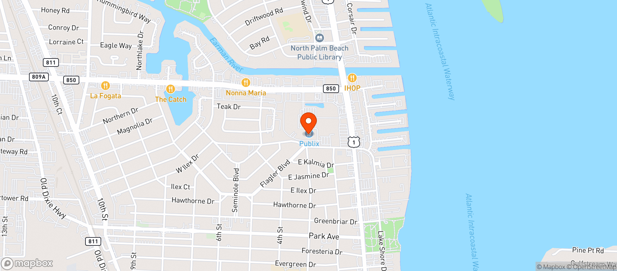 Map showing Publix