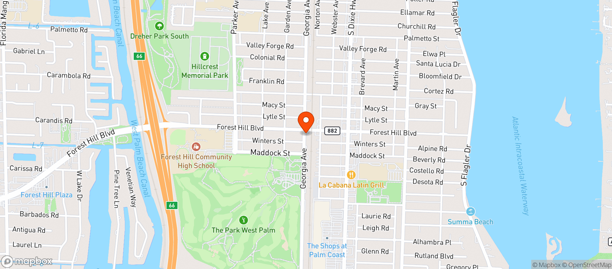Map showing Kwik Stop #101