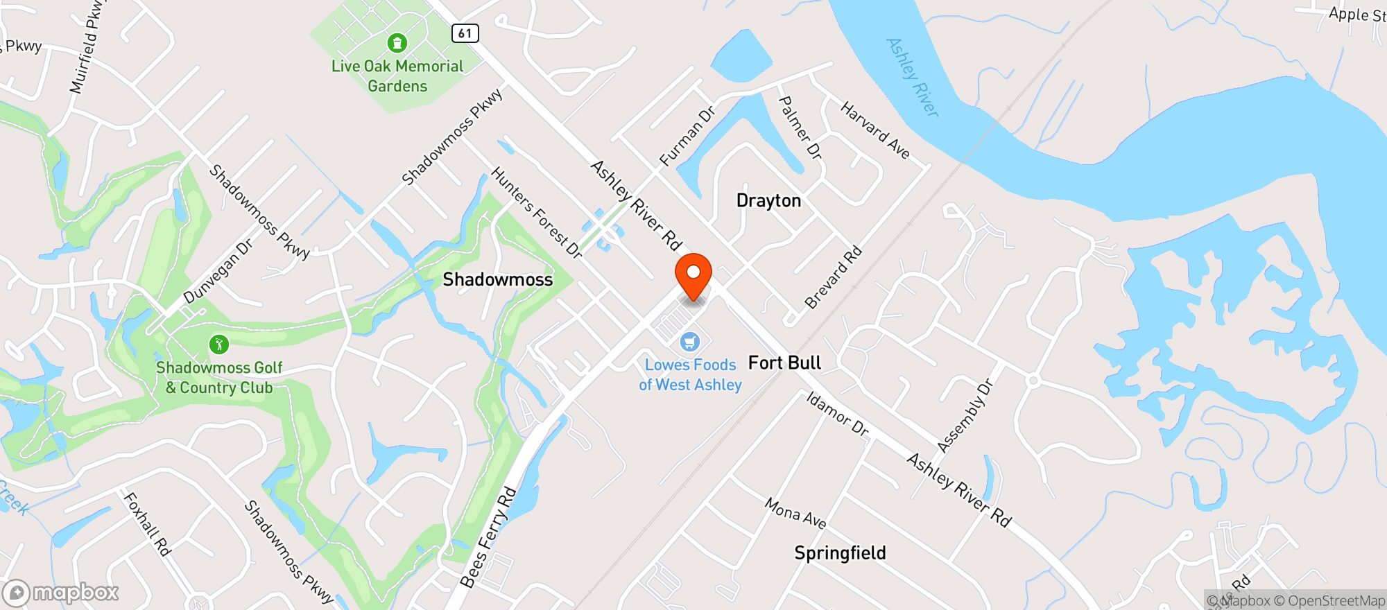Map showing Ecig Bee’s Ferry Road