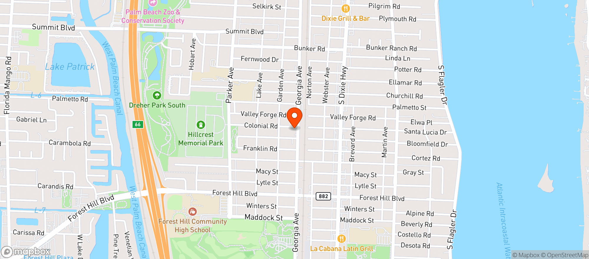 Map showing Moose Lodge 1461