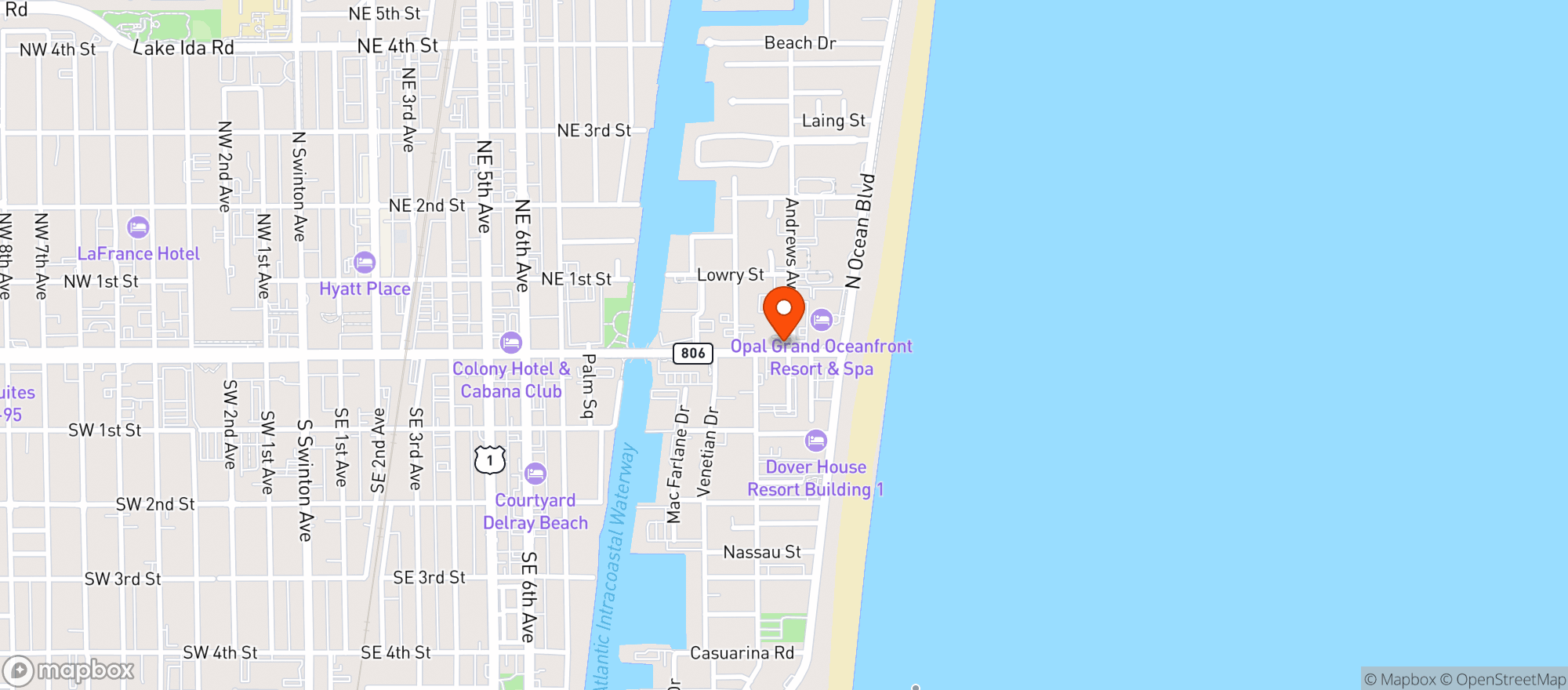 Map showing Cream - Atlantic Ave