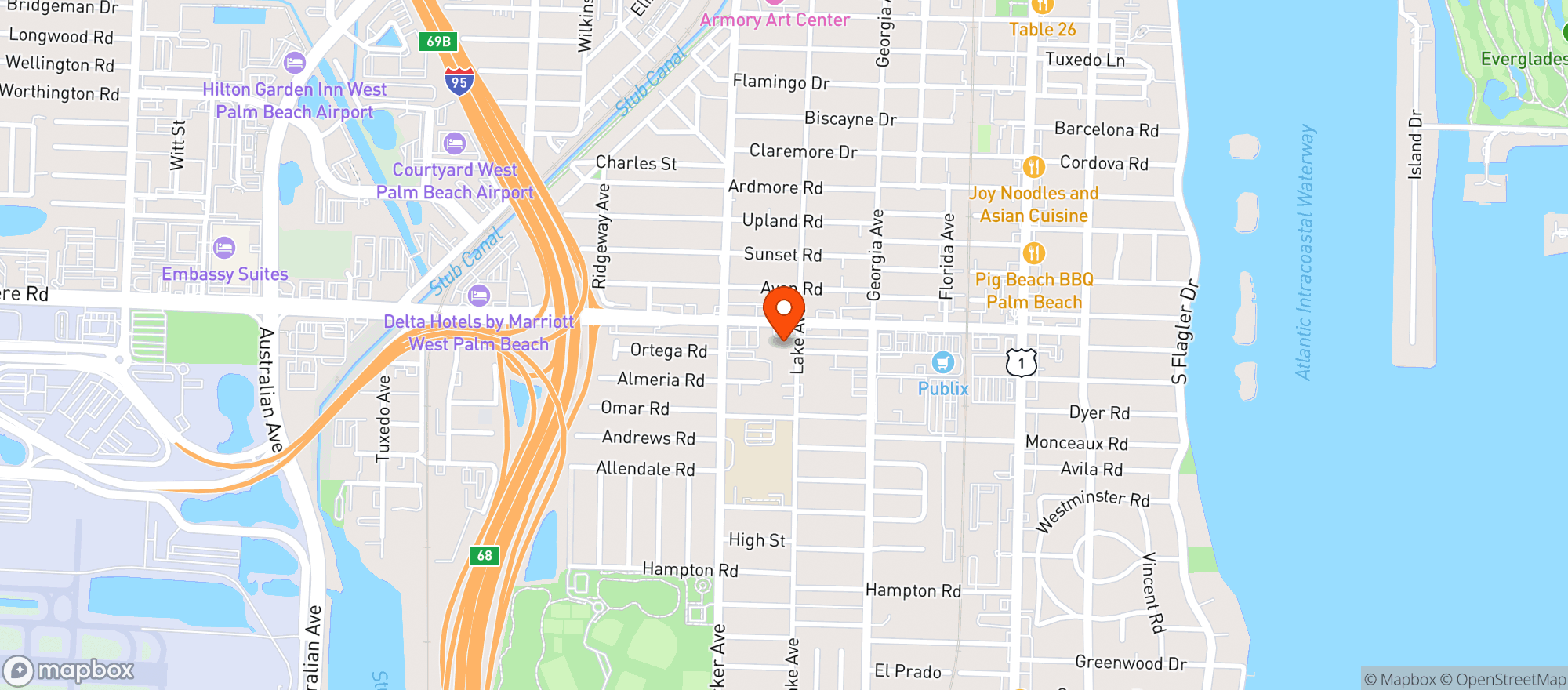 Map showing Marathon Food Mart