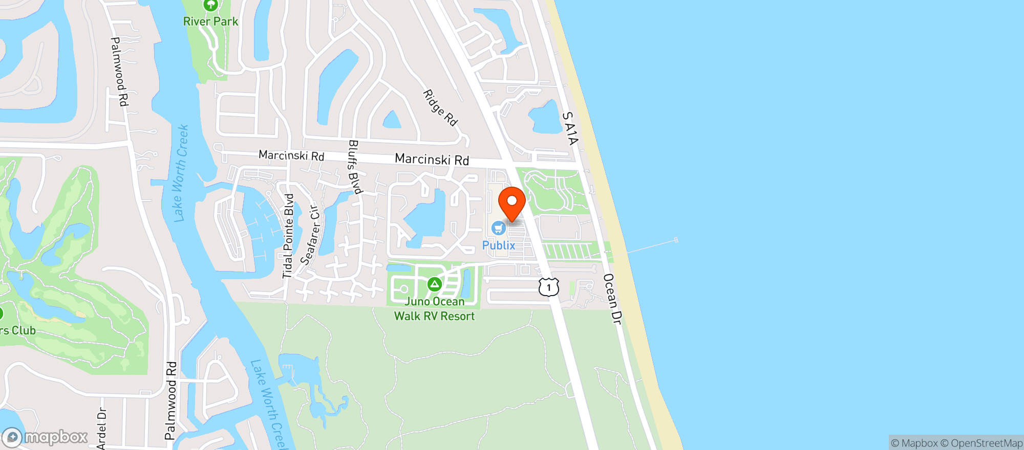 Map showing Publix