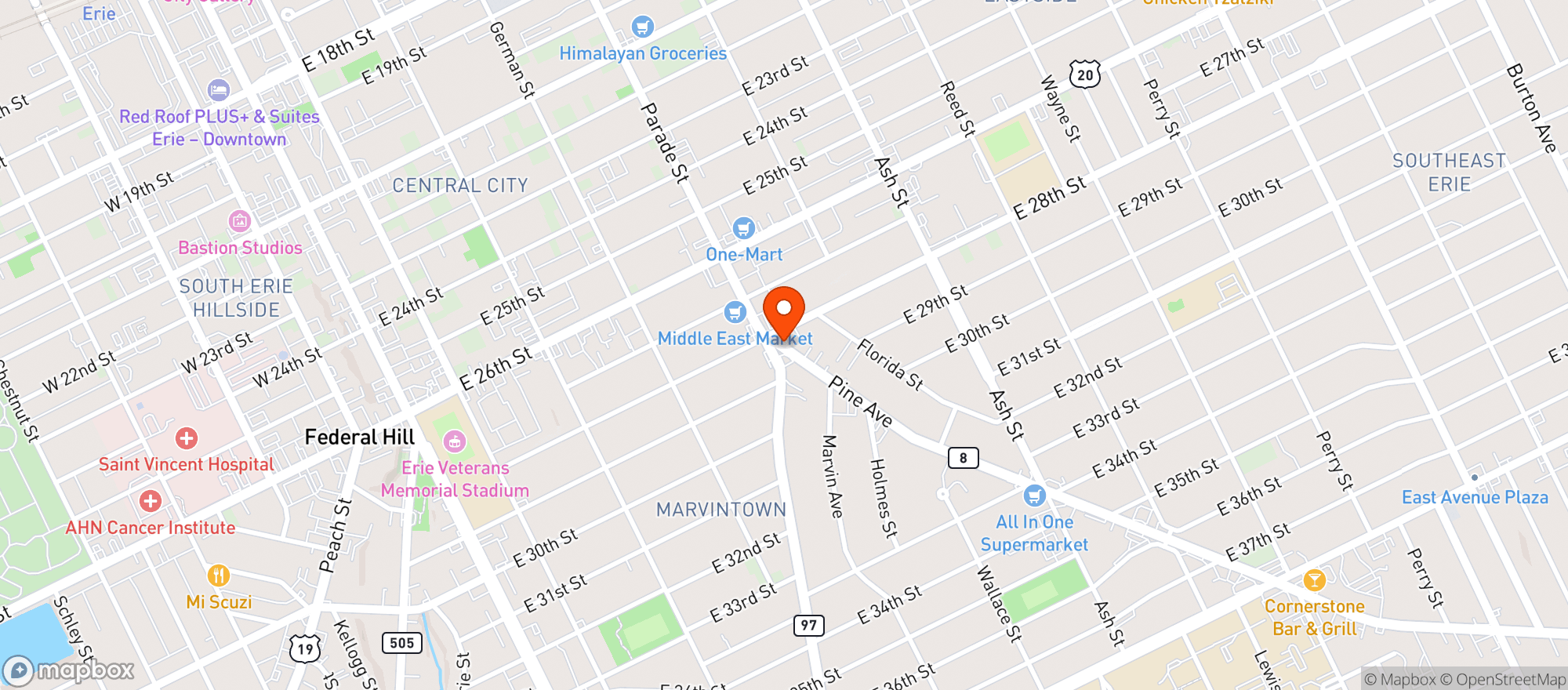 Map showing Rd Brothers Beer Store