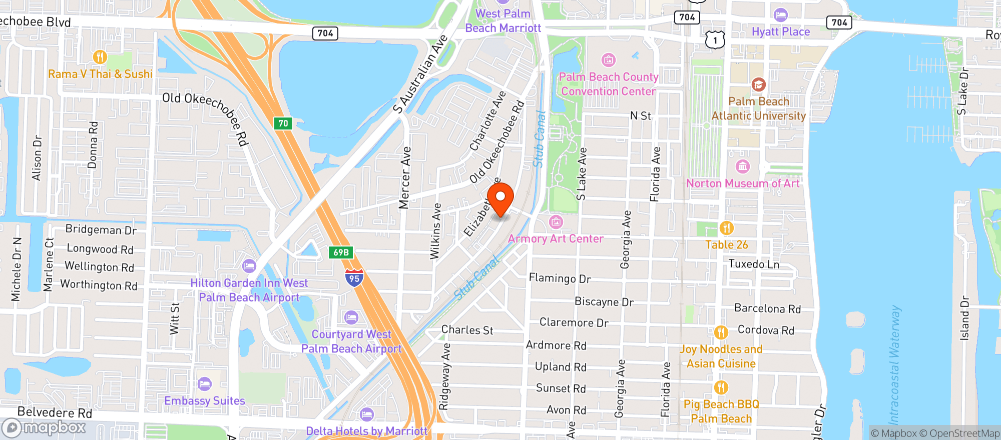Map showing Gypsy Life Surf Shop
