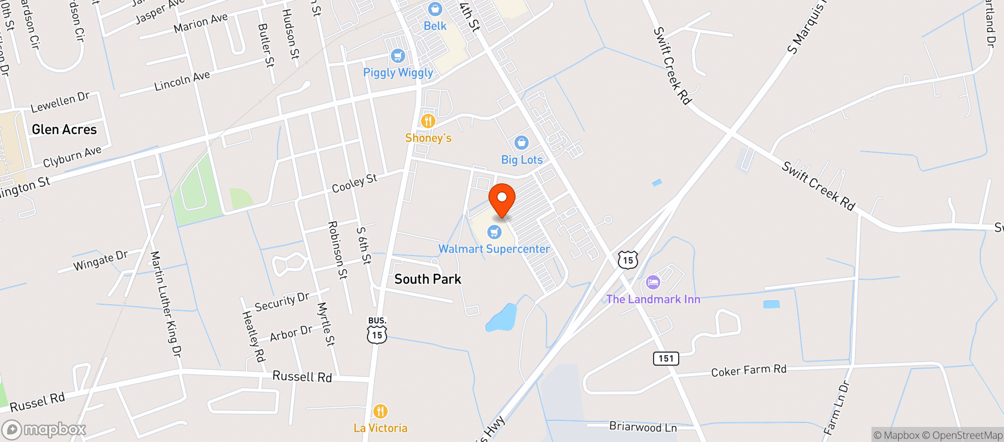 Map showing Walmart Supercenter