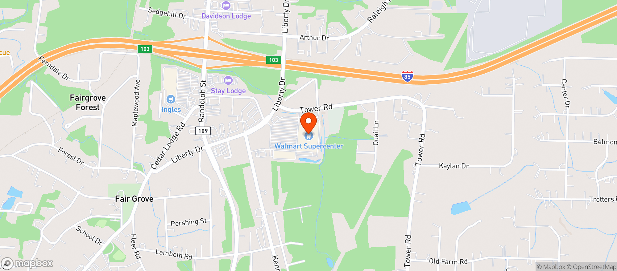 Map showing Walmart Supercenter
