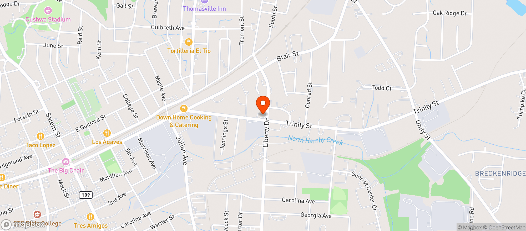 Map showing Panthers Mart