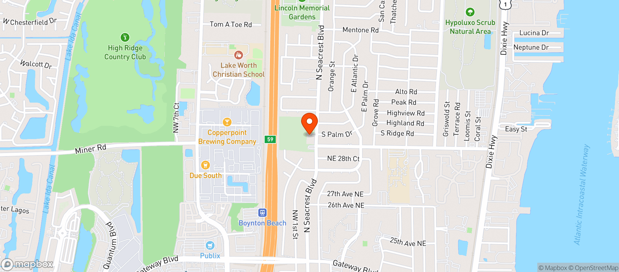 Map showing Kwik Stop - Seacrest