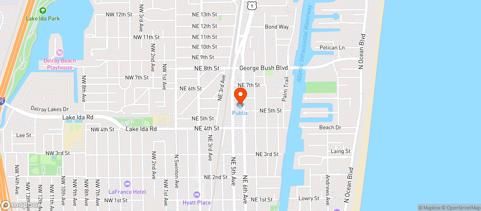 Map showing Publix